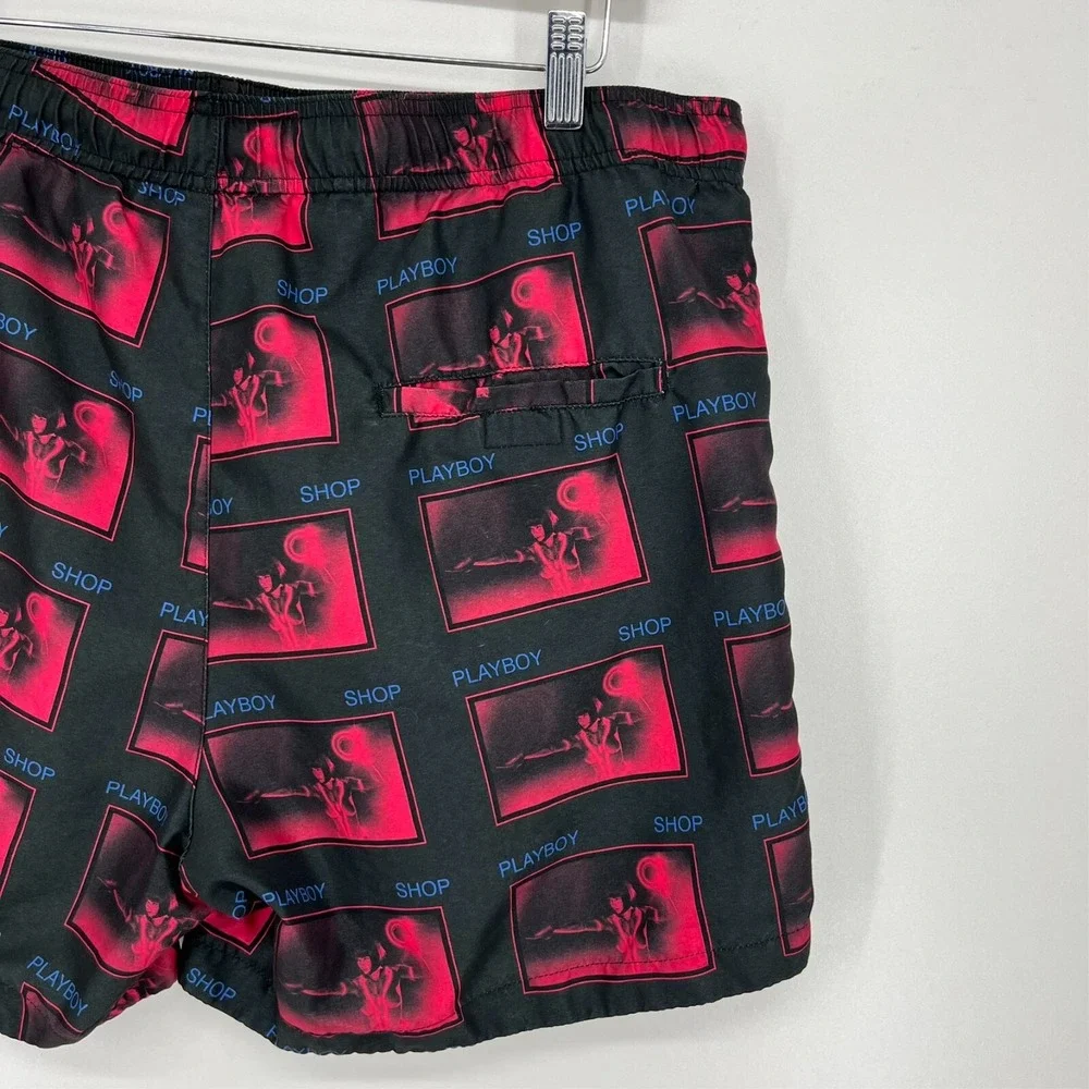 Playboy by PacSun Swim Trunks Men's XL Multicolor‎ Mesh Lined Drawstring Logo 5